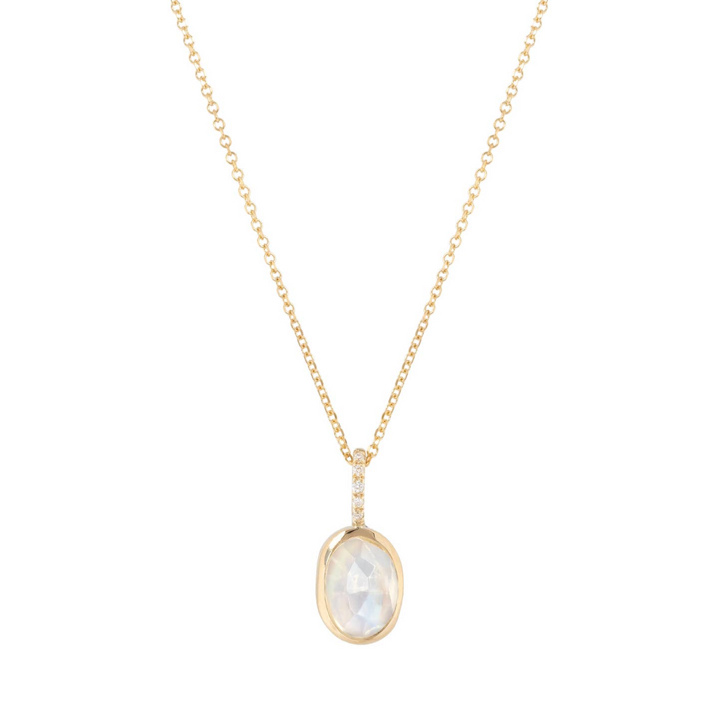 Moonstone & Diamond Necklace