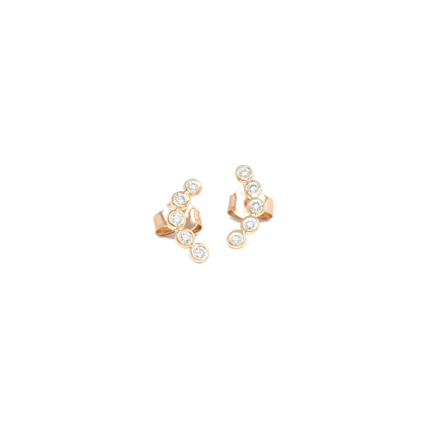 Five Diamonds Stud Earrings