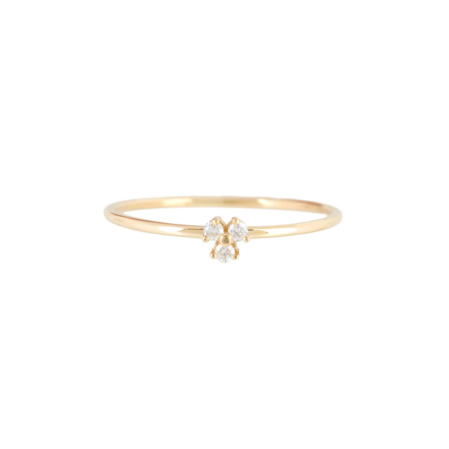 Three Diamond Clover Ring