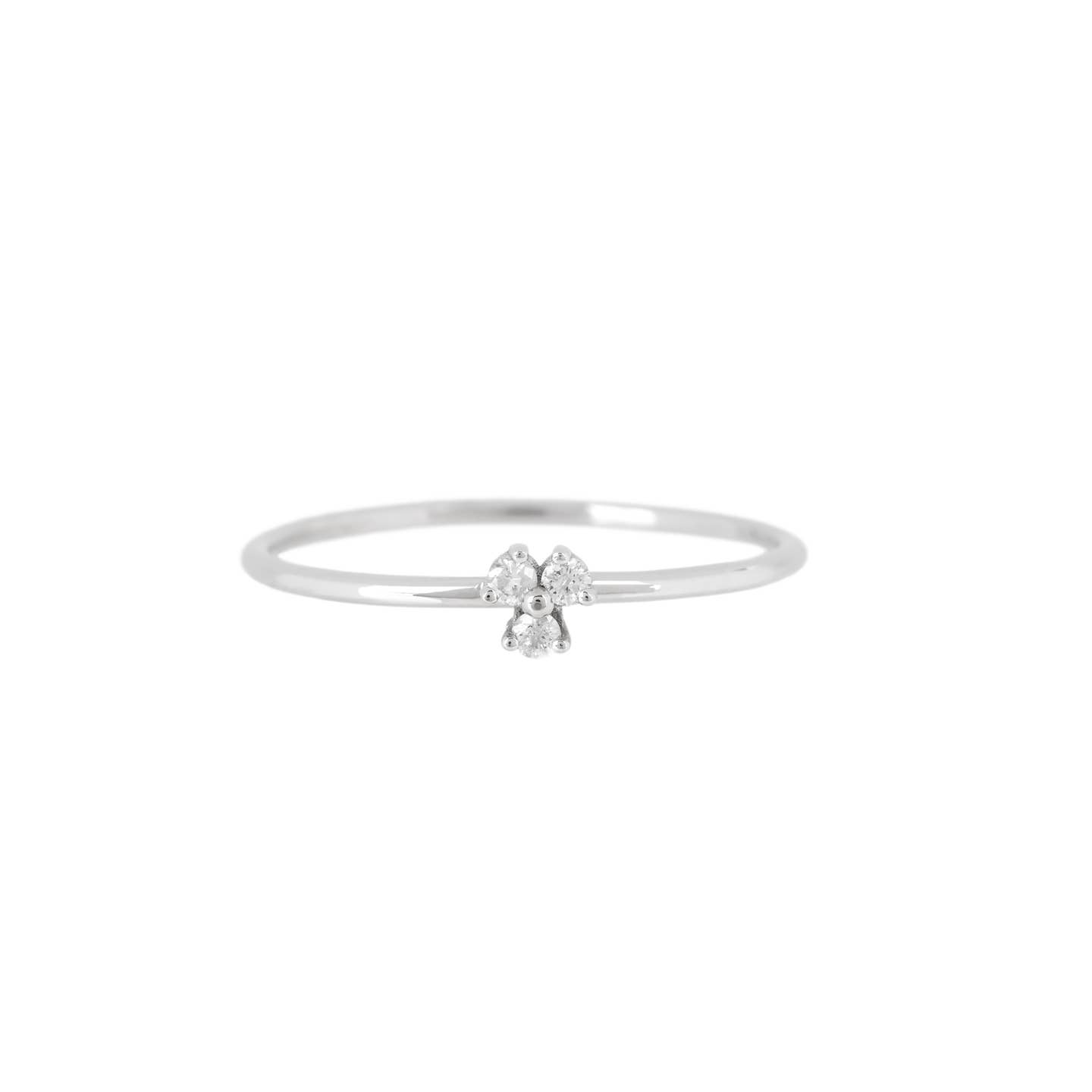 Three Diamond Clover Ring