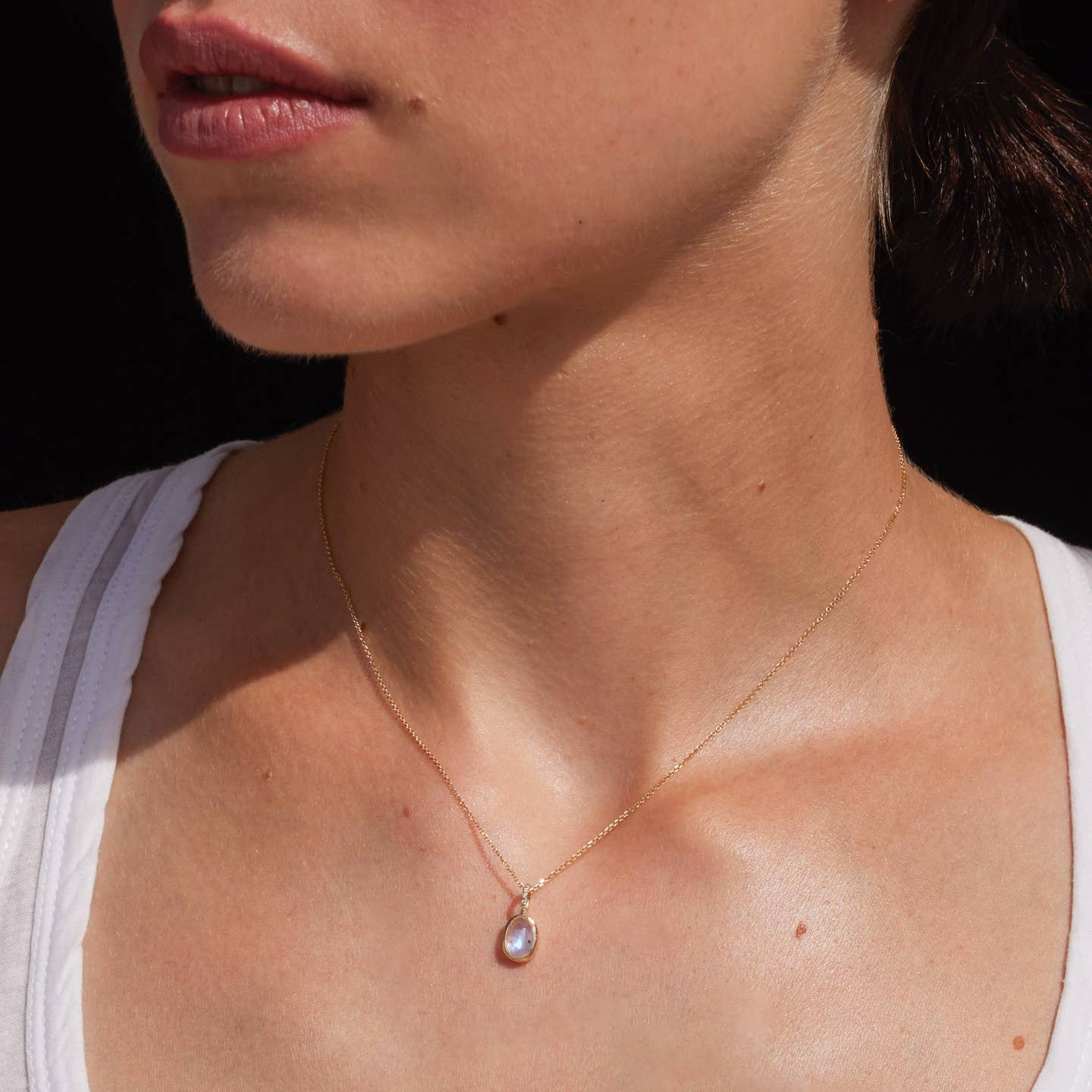 Moonstone & Diamond Necklace