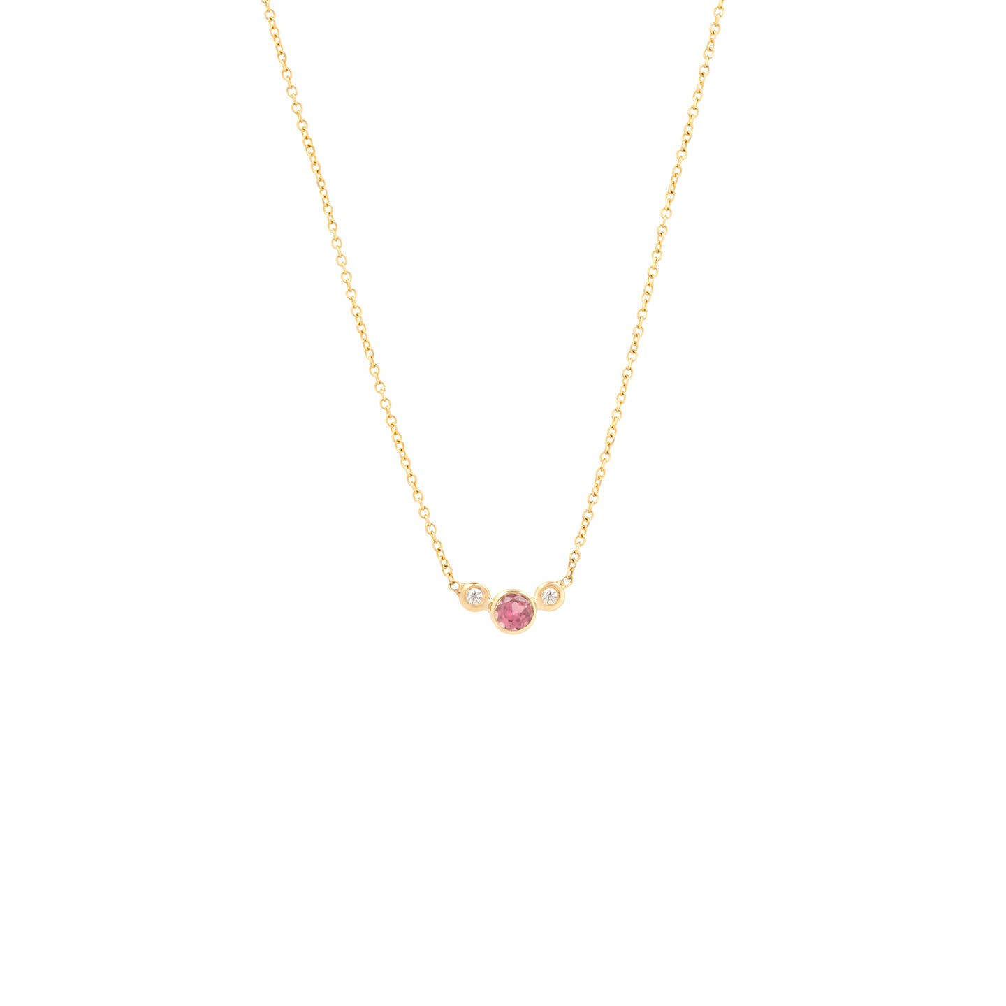 Pink Tourmaline & Diamond Necklace