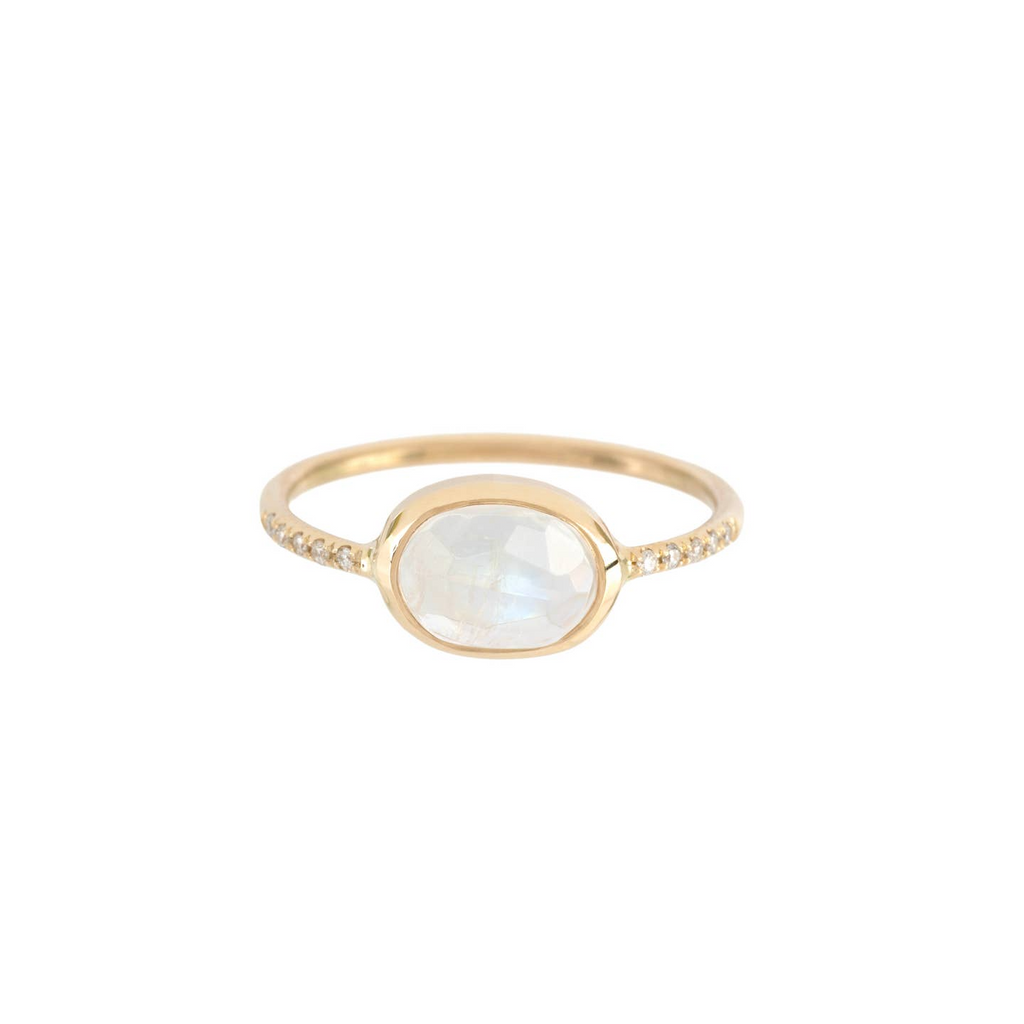 Moonstone & Diamond Ring